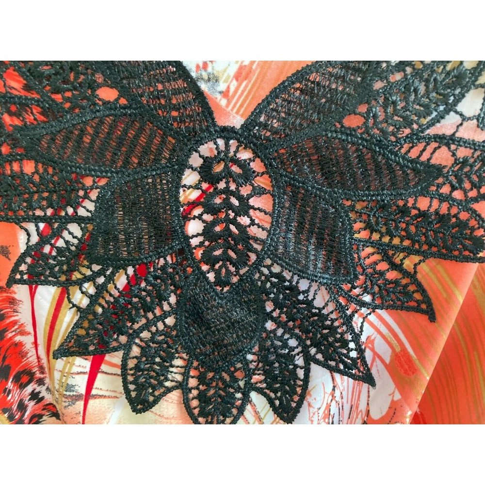 Paris Pink Womens Shirt Medium Pink Black Top V-Neck Spring Summer Work Career - Picture 6 of 8